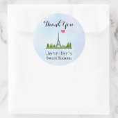 Hart Parijs met Eiffel Tower Birthday Party Ronde Sticker (Tas)