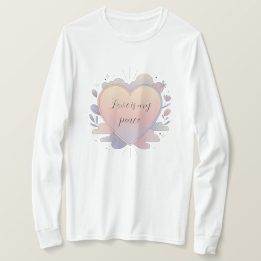 Hart Pastel Illustratie T-shirt (Design voorkant)