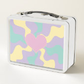 Hart - Pastel Roze, Geel, Paars en groen (Achterkant)