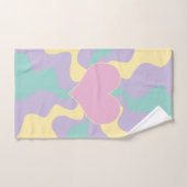 Hart - Pastel Roze, Geel, Paars en groen Bad Handdoek (Handdoek)