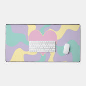 Hart - Pastel Roze, Geel, Paars en groen Bureaumat (Keyboard & Muis)
