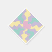 Hart - Pastel Roze, Geel, Paars en groen Servet (Hoek)