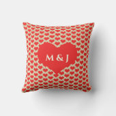 Hart Patronen Monogrammen Goud Glitter Schattig Buitenkussen (Achterkant)