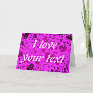 HART Patroon ART 6 + jouw tekst   Roze Kaart