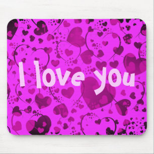 HART Patroon ART 6 + jouw tekst   Roze Muismat