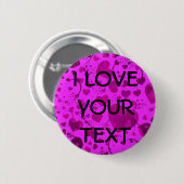 HART Patroon ART 6 + jouw tekst | Roze Ronde Button 5,7 Cm (Voorkant /achterkant)