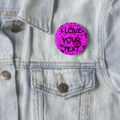 HART Patroon ART 6 + jouw tekst | Roze Ronde Button 5,7 Cm (In situ)