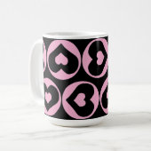 Hart Patroon Roze Liefde Graphic Bold Koffiemok (Voorkant links)