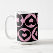 Hart Patroon Roze Liefde Graphic Bold Koffiemok (Links)