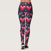 💙 Hart Patroon Speelse Huisstijl Liefde Leggings (Achterkant)