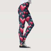 💙 Hart Patroon Speelse Huisstijl Liefde Leggings (Rechts)
