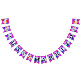 Hart Patroonpatroon Cartoon gewoon gehuwd met Bunt Vlaggetjes