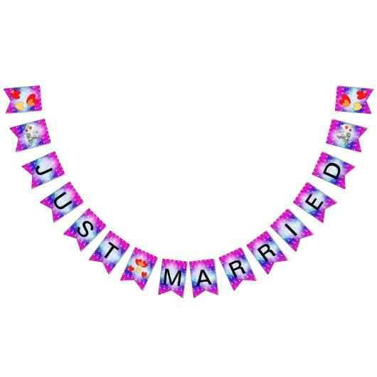 Hart Patroonpatroon Cartoon gewoon gehuwd met Bunt Vlaggetjes (Alle)