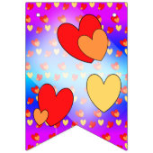 Hart Patroonpatroon Cartoon gewoon gehuwd met Bunt Vlaggetjes (Eerste vlag)