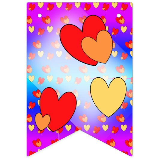 Hart Patroonpatroon Cartoon gewoon gehuwd met Bunt Vlaggetjes (Eerste vlag)