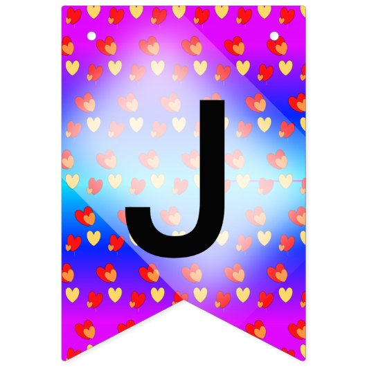 Hart Patroonpatroon Cartoon gewoon gehuwd met Bunt Vlaggetjes (Derde vlag)