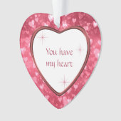 Hart Pattern Valentijn Je hebt mijn hart Ornament (voorkant)