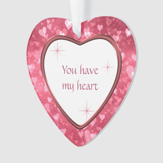 Hart Pattern Valentijn Je hebt mijn hart Ornament (voorkant)