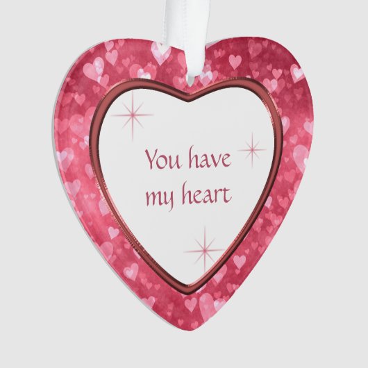 Hart Pattern Valentijn Je hebt mijn hart Ornament (voorkant)