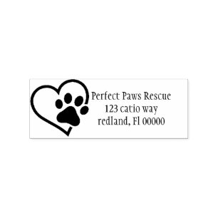 hart Paw Adreslabel 2 Rubberstempel
