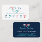 Hart Paw Print Dierenartsenzorg Klantenkaartje (Voorkant / Achterkant)