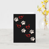 Hart Paw Print Valentijnsdag Hondenliefhebber Pupp Kaart (Gele Bloem)