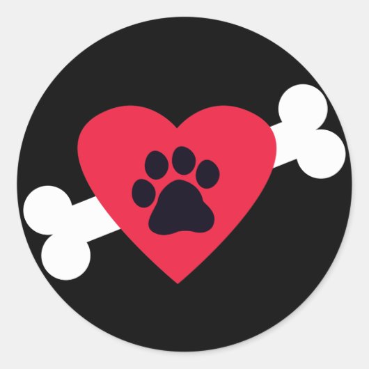 Hart, Pawprint en Bone Design Stickers / Decals (Voorkant)