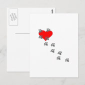 Hart (Pawprinters) Briefkaart (Voorkant / Achterkant)
