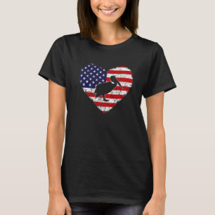 hart Pelican Animal Retro ons Amerikaanse Fla T-shirt