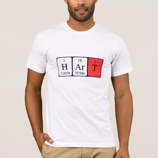 Hart periodiek lijstnaam shirt (Voorkant)