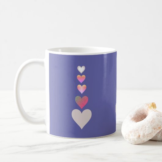 hart Periwinkle Moderne Simple Cute Koffiemok (Met donut)