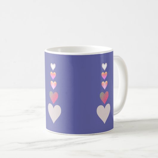  hart Periwinkle Moderne Simple Cute Koffiemok (Voorkant rechts)