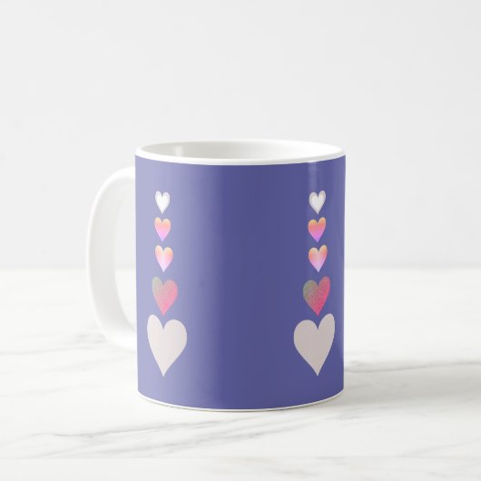  hart Periwinkle Moderne Simple Cute Koffiemok (Voorkant links)