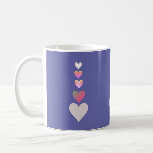  hart Periwinkle Moderne Simple Cute Koffiemok (Links)