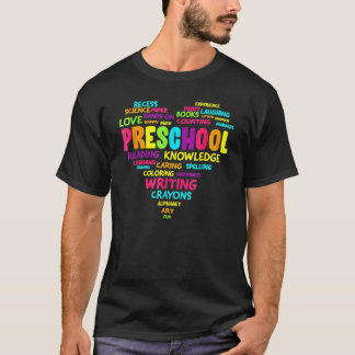 Hart peuterspeelzaal team leraar student terug naa t-shirt