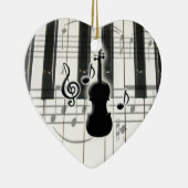 Hart Piano Toetsenbord Viool Ornament (Rechts)