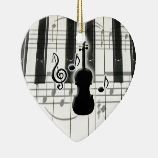 Hart Piano Toetsenbord Viool Ornament (Rechts)