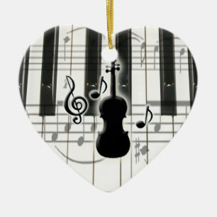 Hart Piano Toetsenbord Viool Ornament