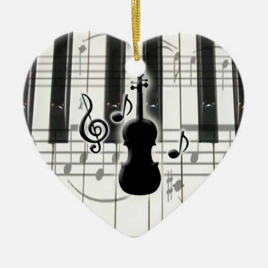 Hart Piano Toetsenbord Viool Ornament (Voorkant)