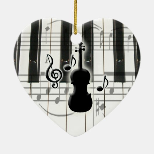 Hart Piano Toetsenbord Viool Ornament (Achterkant)