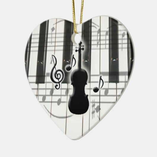 Hart Piano Toetsenbord Viool Ornament (Links)