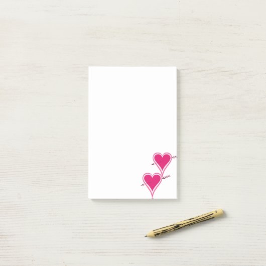Hart & Pijl-Framboos Post-it® Notes (Op bureau)