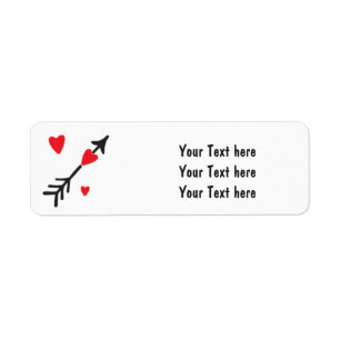 Hart Pijl Valentijnsdag Adreslabels Cute Etiket