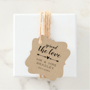 Hart Pijlen Verspreid de Liefde Bruiloft Bedankjes Labels