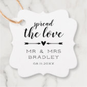 Hart Pijlen Verspreid de Liefde Bruiloft Bedankjes Labels (Voorkant)