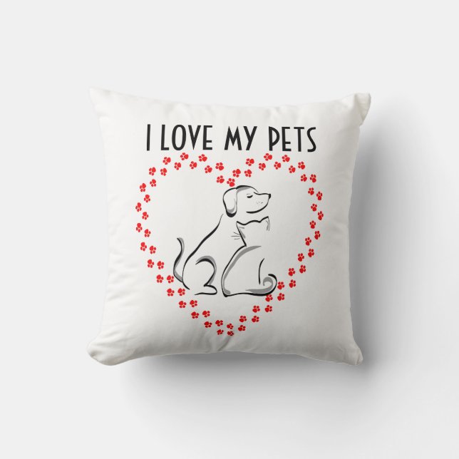 Hart Pillow voor honden en katten Kussen (Voorkant)