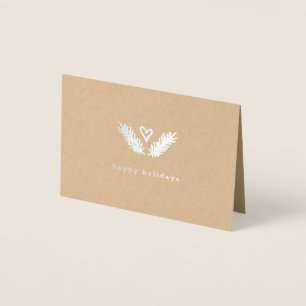 Hart & Pine - Zilver & Kraftpapier Prettig feest Folie Kaarten
