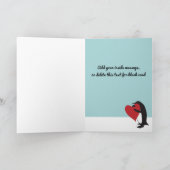 Hart Pinguïn Dokter en Verpleegkundige Dank U Kaar Bedankkaart (Binnen)