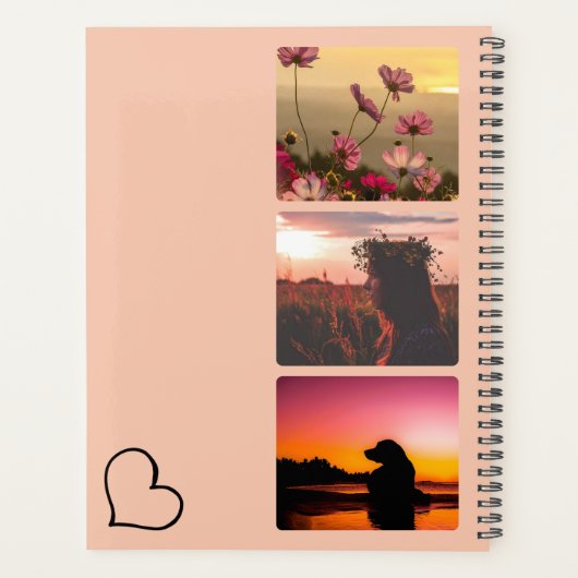 Hart Planner Met Naam Foto Script Aangepaste Cadea (Achterkant)