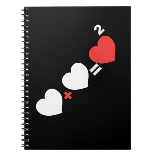 Hart Plus Hart Liefde Wiskunde Notitieboek (Voorkant)
